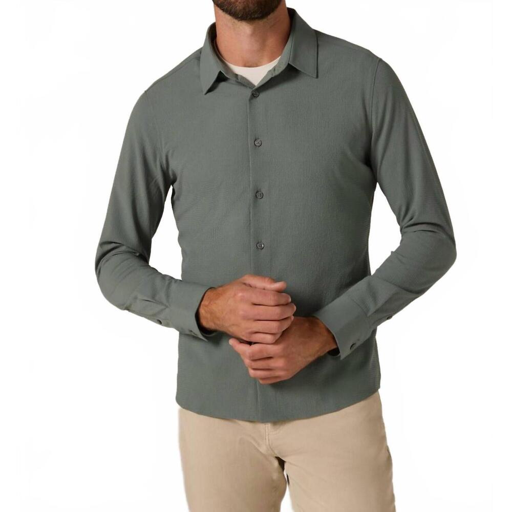 NEW 7DIAMONDS drayton long sleeve shirt top in basil